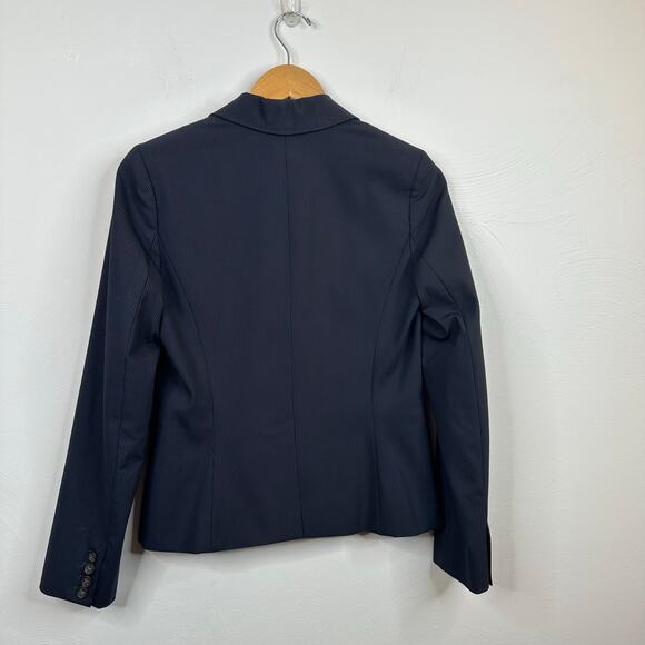 J. Crew Black & White Pinstripe Notched Two-Button Blazer - Picture 3 of 5